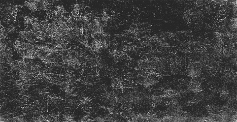 Texture of old surface on black background with white scratches. Worn, torn, weathered effect. Distressed black texture. Vector illustration, EPS 10.