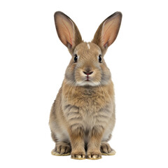 Obraz premium Adorable Pet Rabbit Grooming Itself Clean Brown Bunny Animal Domestic