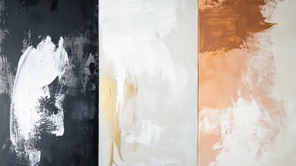 Abstract Gold White Black Brown Acrylic Painting Texture Modern Art Canvas Background Design Wall Home Image Style Trend
