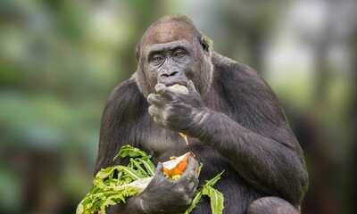 Critically Endangered Cross River Gorilla in Tropical Forest