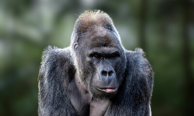 Critically Endangered Cross River Gorilla in Tropical Forest