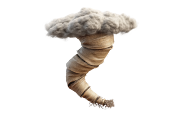 PNG Tornado shaped burlap tornado with cloud top