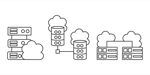
cloud storage icon, Data storage concept and technology, isolated on white background, vector illustration.