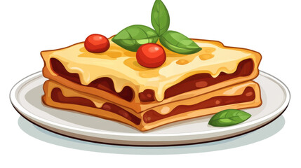 piece of cake with cherries isolated on white background 