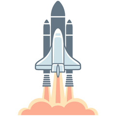 Space Shuttle Launch Illustration.