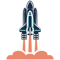 Space Shuttle Launch Illustration.