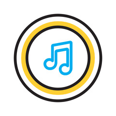 Vector multi color icon for Audio player