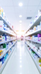 Fototapeta premium Pharmacy environment insights access to medicines and blurred perspectives on healthcare