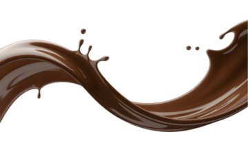 Chocolate splash vector design with sweet brown liquid in artistic shape