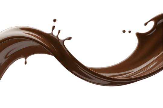 Chocolate splash vector design with sweet brown liquid in artistic shape