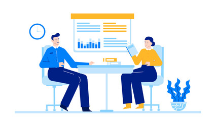 Two people sitting at a table in a cafe, having a casual conversation. Perfect for illustrating social interaction or friendship themes.