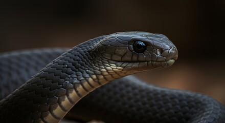 Fototapeta premium Close-up of a Black Snake