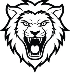 Lion head line art, lion head silhouette, lion clip art