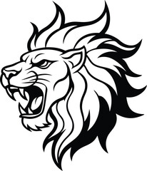 Lion head line art, lion head silhouette, lion clip art