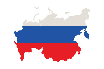 Map of Russia vector art illustration