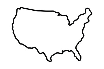 USA map line art vector illustration