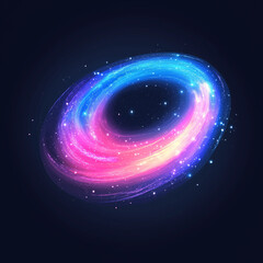 Obraz premium neon gradient colour galaxy, planets.