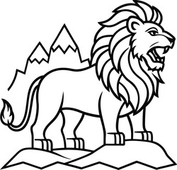 Lion head line art, lion head silhouette, lion clip art