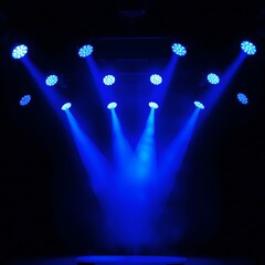 Empty Concert Stage Illuminated by Dramatic Lighting