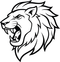 Lion head line art, lion head silhouette, lion clip art