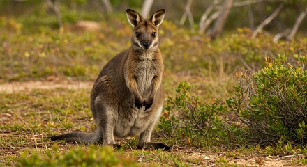 Fototapeta premium Agile Wallaby in its Natural Habitat