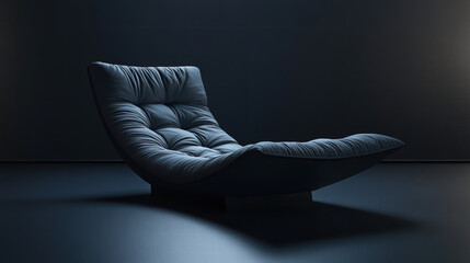Contemporary Lounge Chair: A modern, luxurious lounge chair commands attention against a minimalist dark backdrop, showcasing sleek design and inviting comfort.
