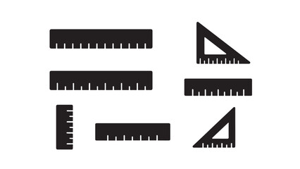 Fototapeta premium Assorted Ruler Silhouette Set