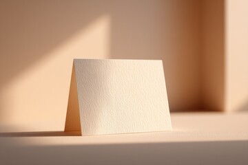 single white thank you card placed delicately on sleek minimalistic desk surface with ample copy space