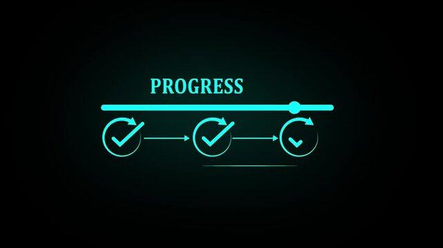Checklist and task progress tracking concept. A person pointing at progress bar with checkmarks, task completion, productivity, workflow, goal setting, and efficient project management. loading bar,