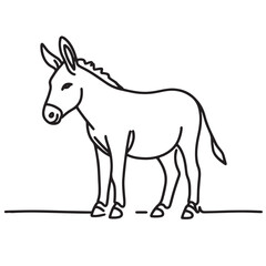 Obraz premium donkey vector illustration simple one line drawing 
