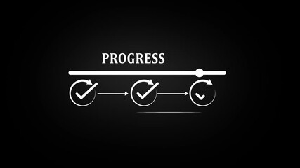 Checklist and task progress tracking concept. A person pointing at progress bar with checkmarks, task completion, productivity, workflow, goal setting, and efficient project management. loading bar,