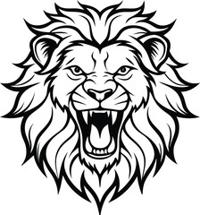 Lion head line art, lion head silhouette, lion clip art