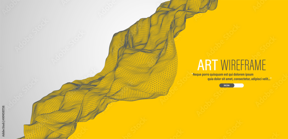 Aufkleber The abstract wave is made in a frame style. Template for science and technology presentation. Vector art.
