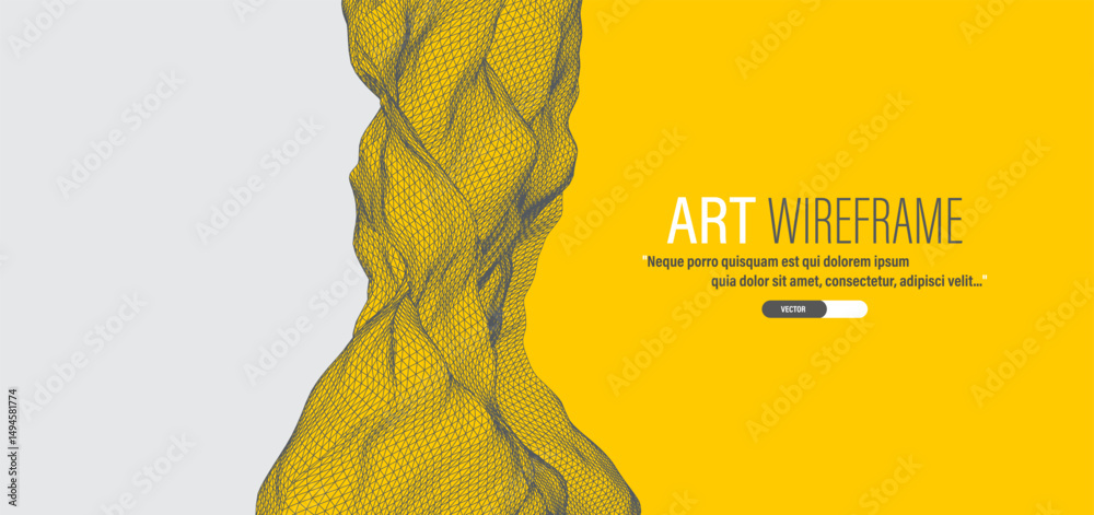 Poster the abstract wave is made in a frame style. template for science and technology presentation. vector