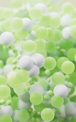 Fototapeta premium Abstract dense particles spheres background, 3d rendering.