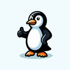 Modern Penguin Mascot Character Vector Logo Design for Animal Illustration Icon Emblem Cartoon Branding Cute Character Art Digital Creative Concept Merchandise Visual Marketing and Advertising