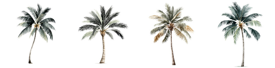 Lush tropical palm trees on a beach landscape