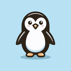 Colorful Penguin Mascot Character Illustration Vector Design for Modern Branding Logo Animal Icon Emblem Digital Cartoon Cute Character Art Creative Vector Concept Merchandise and Advertising