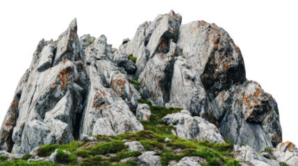 Unique Rocky Outcrop Surrounded by Lush Greenery and Natural Vegetation in a Scenic Landscape