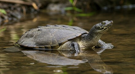 Obraz premium Serene Snapping Turtle in its Natural Habitat