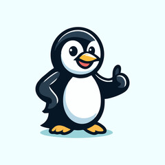 Creative Cute Penguin Mascot Character Illustration Vector Design for Animal Logo Emblem Branding Digitalart Cartoon Fun Character Design Merchandise Icon Set Concept Art and Visual Promotion