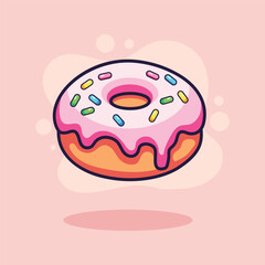 donut icon cartoon. vector illustration