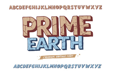 Cartoon Stone Ancient font alphabet design. set of vector font design
