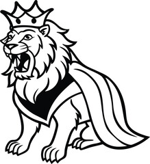 Obraz premium Lion head line art, lion head silhouette