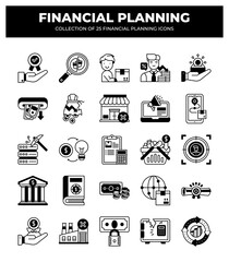 Financial Planning Icons: A Collection of 25 Essential Finance Icons