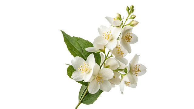 Flowers of jasmine isolated on transparent background