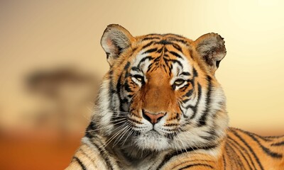 Critically Endangered Sunda Island Tiger in Tropical Forest