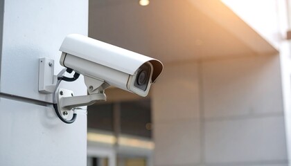 Security Camera on Building Exterior.