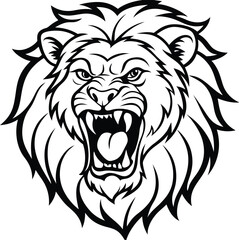 Lion head line art, lion head silhouette, lion clip art