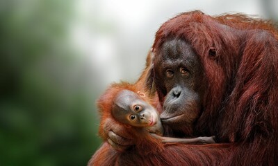 Critically Endangered Tapanuli Orangutan in Sumatra Rainforest